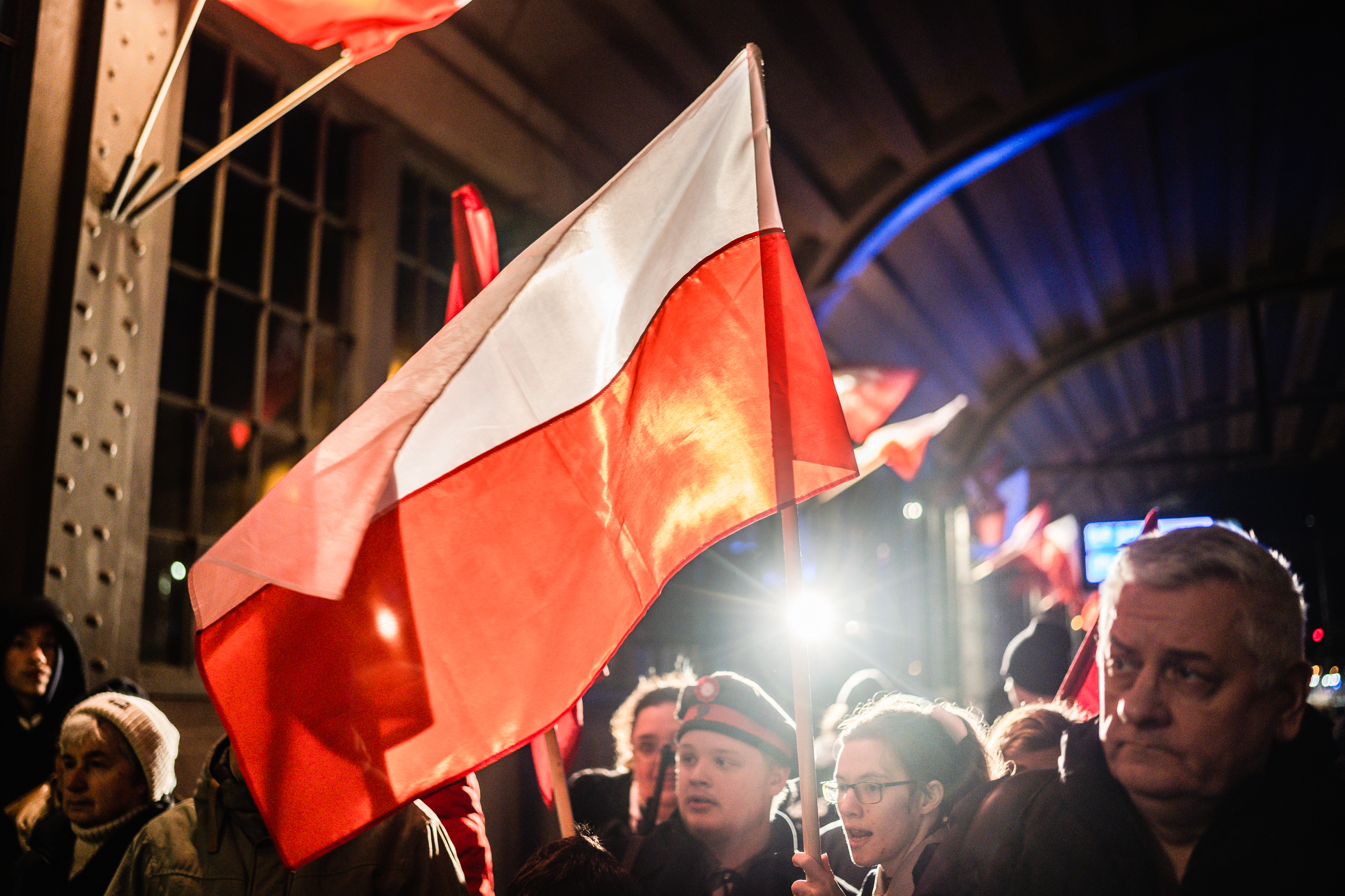 Fotografia okolicznościowa podczas 104 rocznicy Powstania Wielkopolskiego